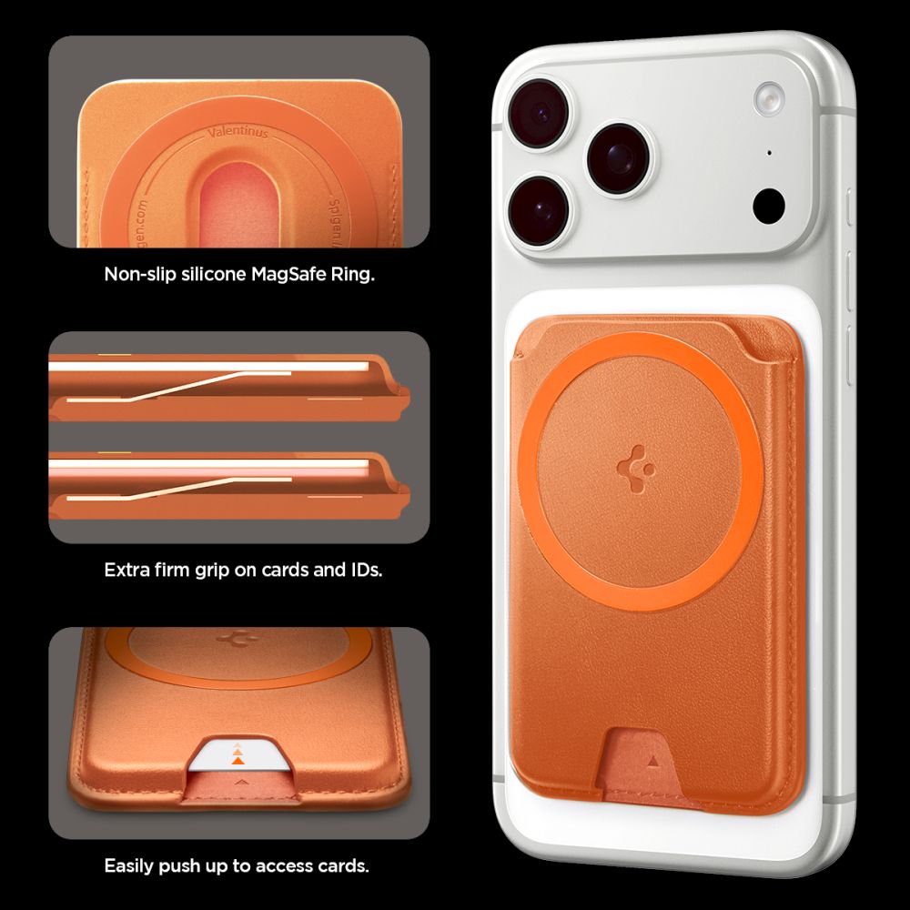 Spigen Valentinus MagFit+ MagSafe Magnetisk Telefon-Pung - Orange