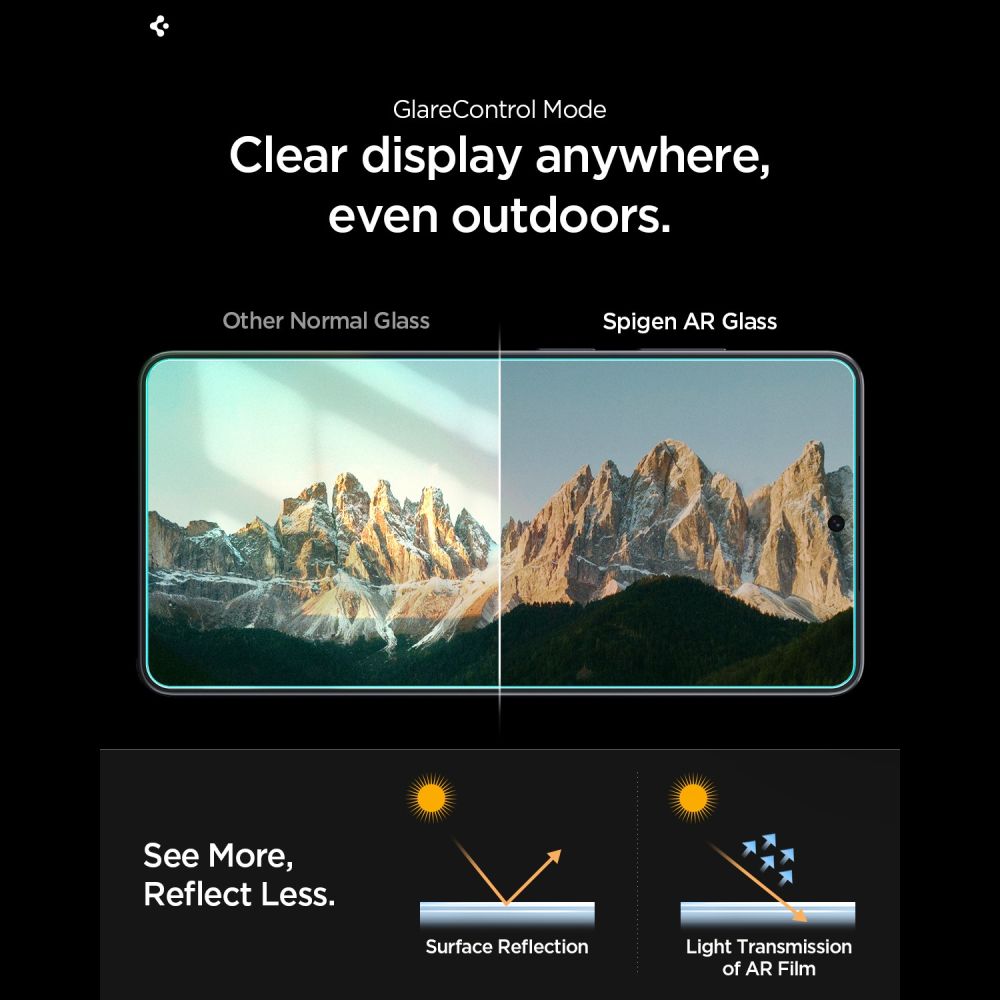 Spigen Glas.tR EZ Fit Pro AC Anti Reflection Temperet Glass 2-pakke til Samsung Galaxy S26