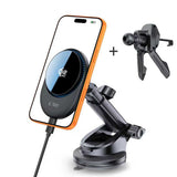 Tech-Protect V21 MagSafe Car Holder med 25W QI2.2 Induktiv oplader til cockpit/vindruder/luftventil - sort