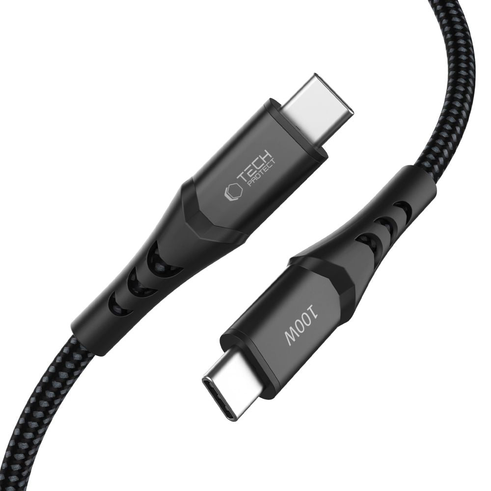 Tech-Protect Ultraboost UB11T USB-C / USB-C PD 100W / QC3.0 Kabel 200 cm - sort