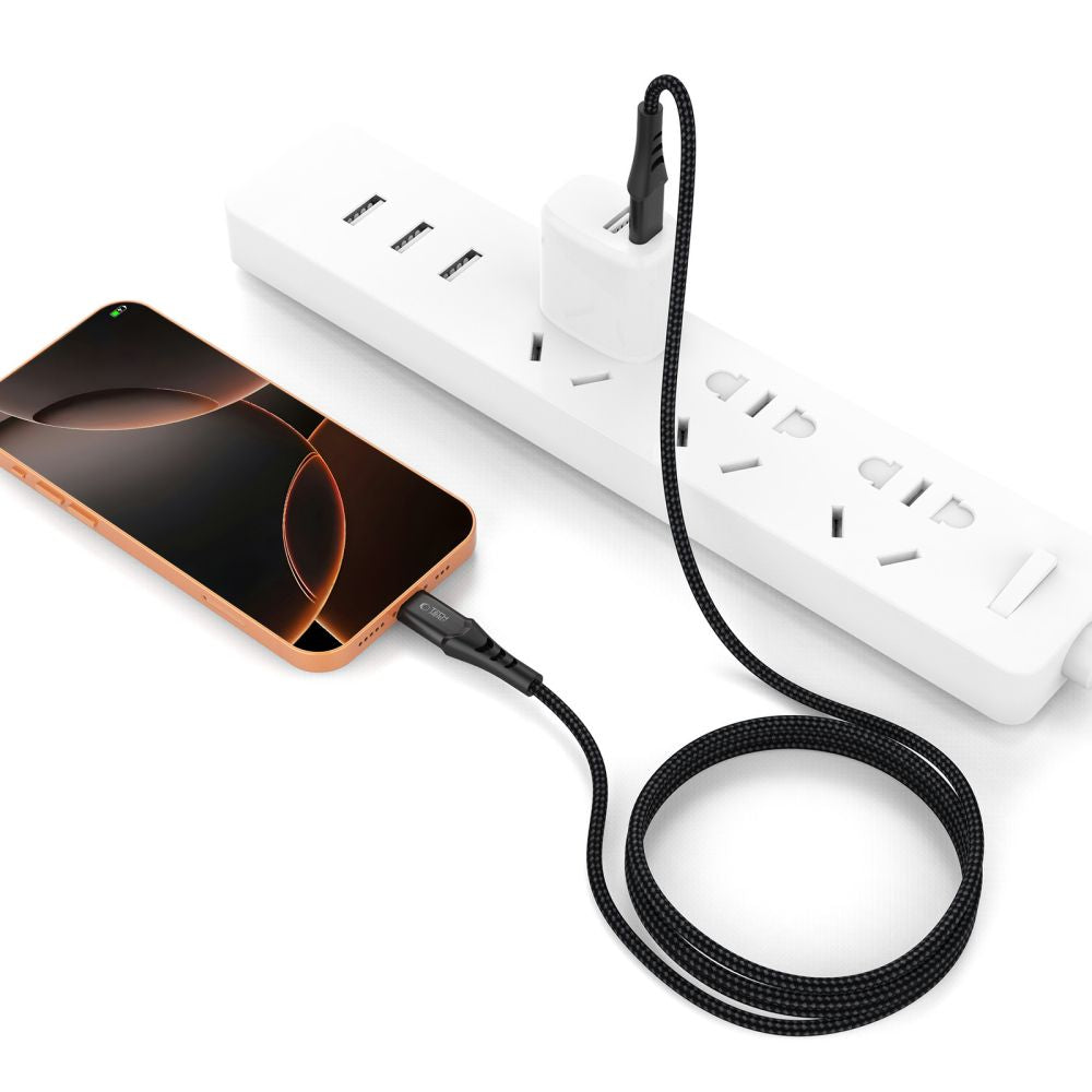 Tech-Protect Ultraboost UB11T USB-C / USB-C PD 240W / QC3.0 Kabel 200 cm - sort