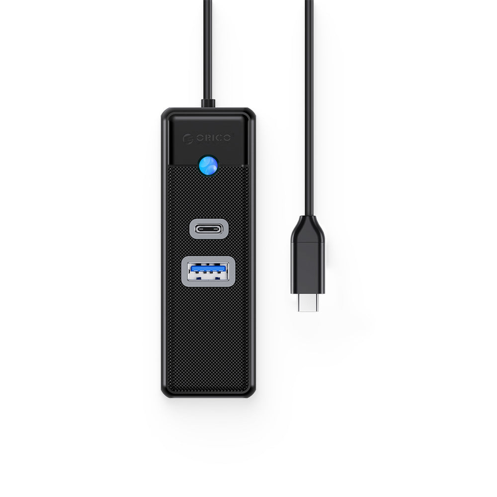 Orico PWCUR-C3 3-port USB hub 1x USB-A 3.0 1x USB-C 3.0 1x RJ45 Gigabit Ethernet 0.15 m - black