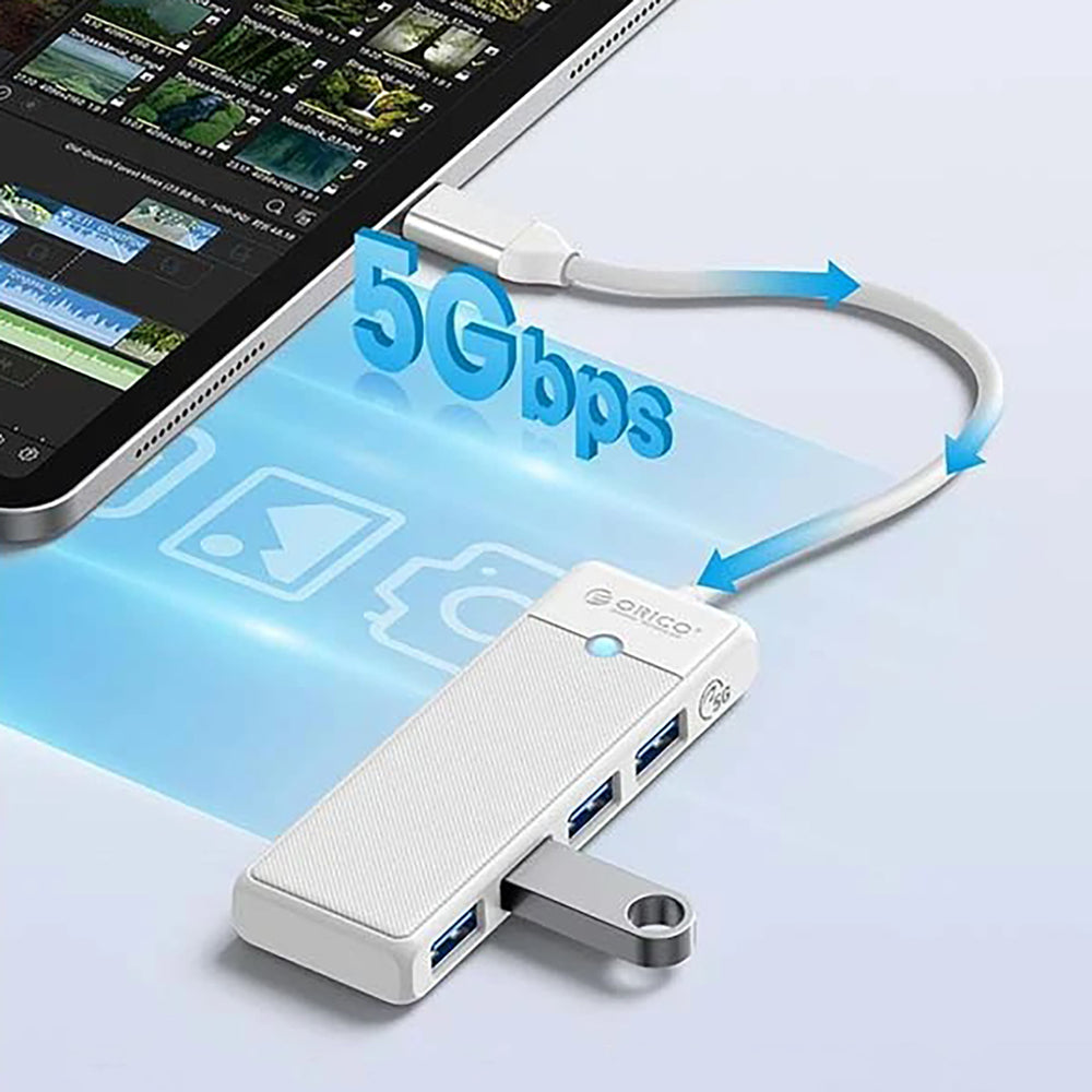Orico PAPW4A-C3 USB Hub 4-port 4x USB-A 3.0 0.15 m - white