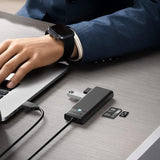 Orico PAPW3AT-U3 USB Hub 4-port 3x USB-A 3.0 with microSD/SD card reader 1 m - black