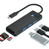 Orico PAPW3AT-U3 USB Hub 4-port 3x USB-A 3.0 with microSD/SD card reader 1.8 m - black