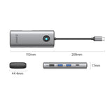 Orico PW11 8in1 USB-C Docking Station 2x USB-A 3.0 1x USB-A 2.0 1x USB-C 3.0 1x USB-C PD 100W 1x HDMI 4K 60Hz 1x VGA 1080P 60Hz 1x RJ45 Gigabit Ethernet - Gray