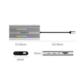 Orico XDR 12in1 RGB USB-C Docking Station USB-A USB-C PD 100W 2x HDMI 4K 60Hz VGA RJ45 Gigabit SD and microSD Card Reader - Gray