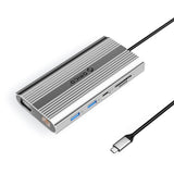 Orico XDR 12in1 USB-C Docking Station USB-A USB-C HDMI 4K VGA RJ45 Gigabit PD 100W SD and microSD Card Reader - Silver