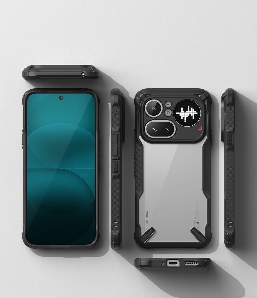 Ringke Fusion X-kasse til Nothing Phone 4A Pro - gennemsigtig og sort