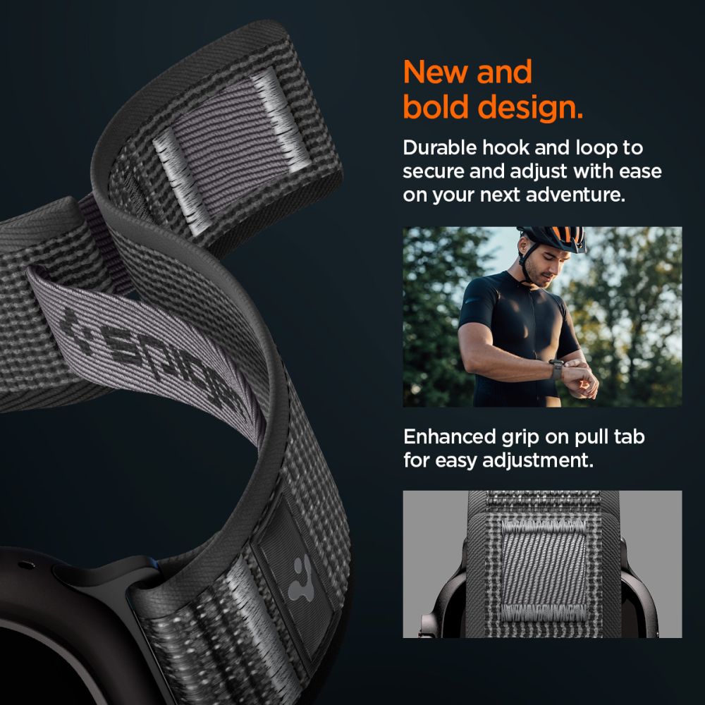 Spigen Athlex Air 2 rem til Apple Watch 44/45/46/49 mm - sort og grå