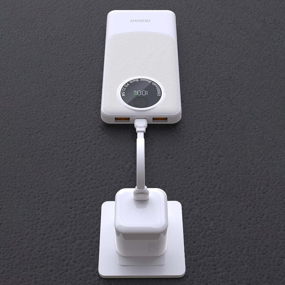 Powerbank Dudao K12 10000mAh PD22.5W USB-A, USB-C - hvid