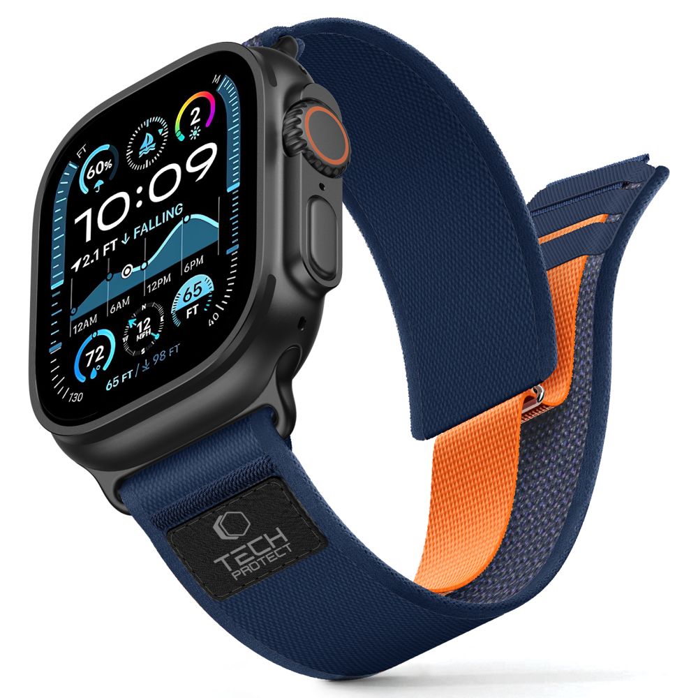 Tech-Protect Nylon Elite Strap til Apple Watch 44 / 45 / 46 / 49 mm - Navy Blue