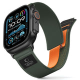 Tech-Protect Nylon Elite Strap til Apple Watch 44/45/46/49 mm - Grøn/Orange