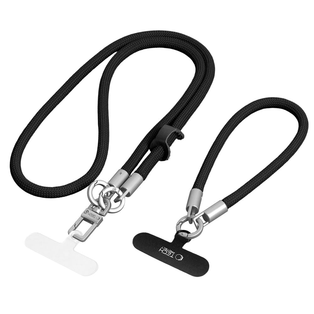 Tech-Protect C10S Rope Phone Lanyard - sort og titanium