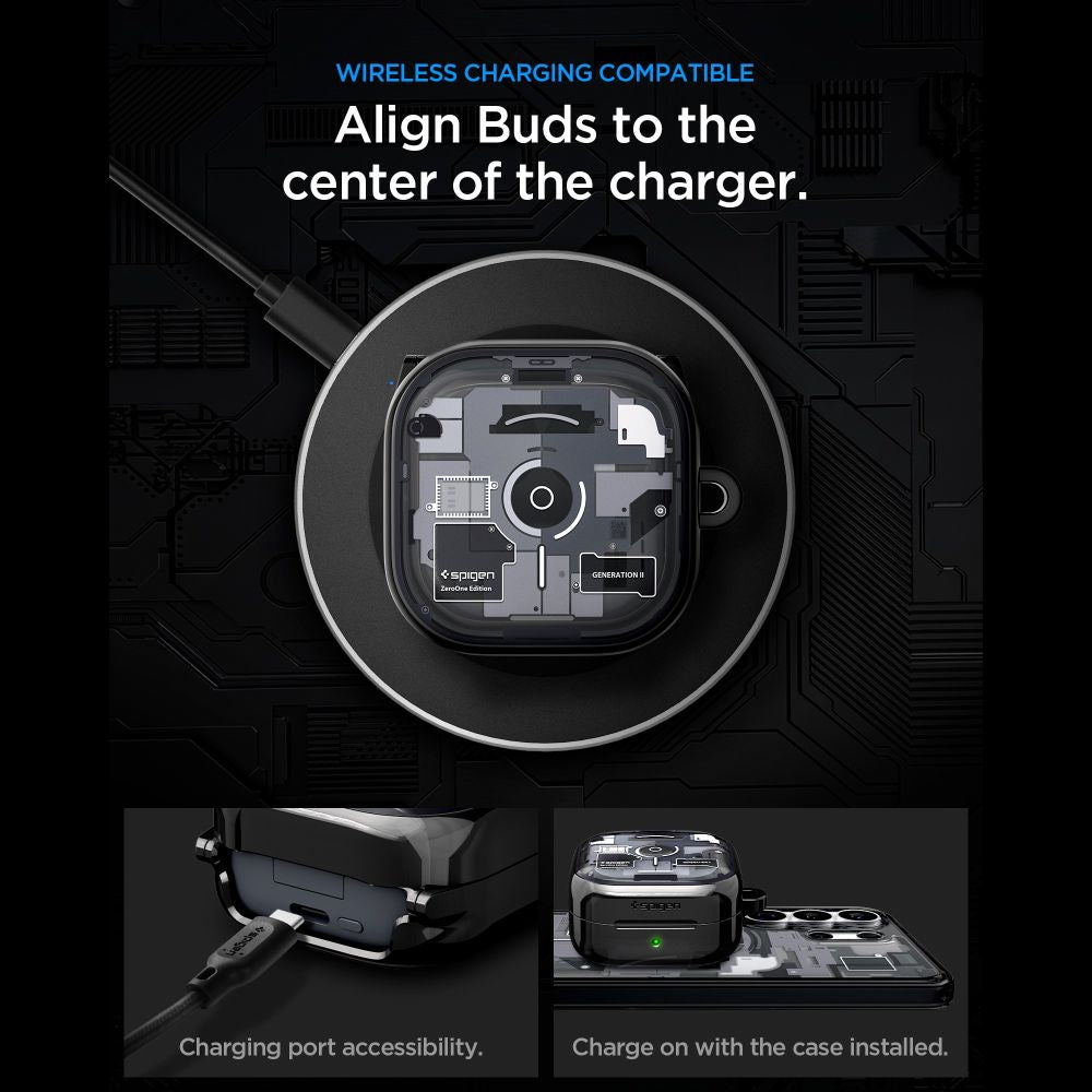 Spigen Ultra Hybrid Zero One Case til Samsung Galaxy Buds 4 / 4 Pro - sort