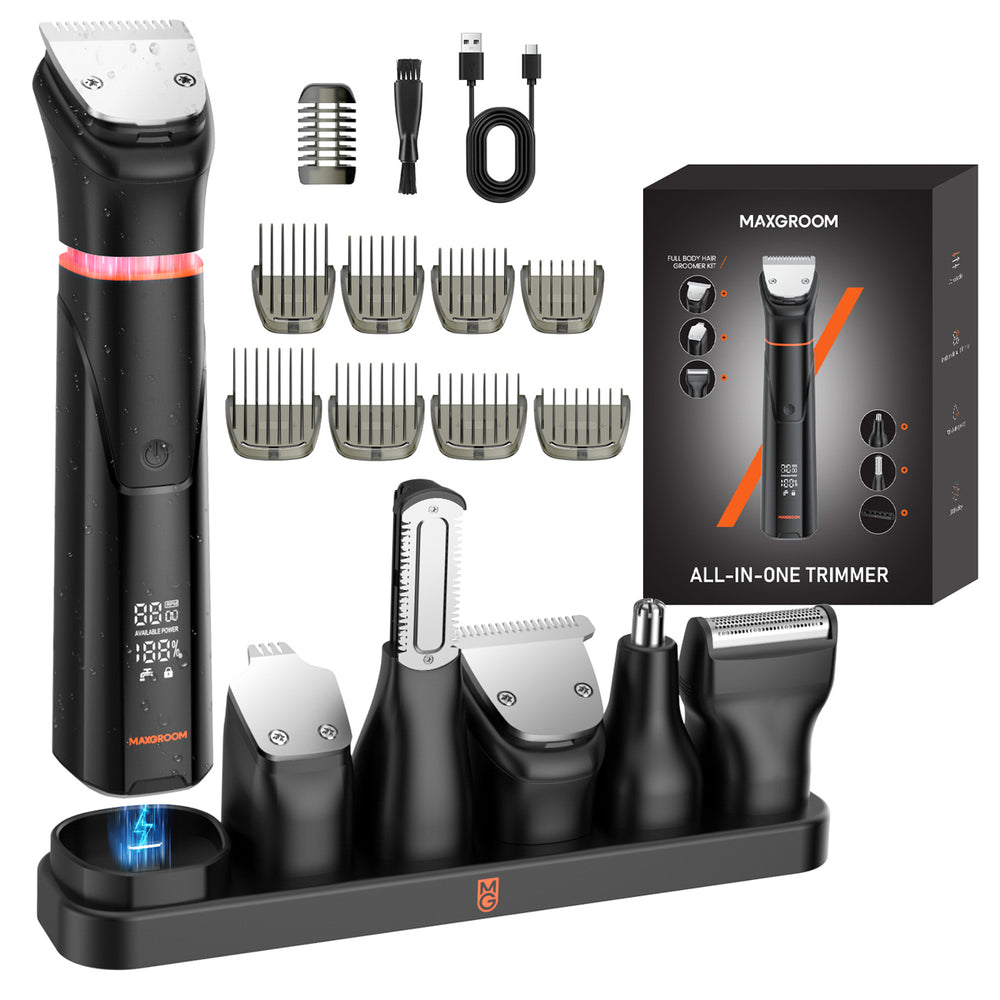 MAXGROOM JK-666 6-in-1 trimmer for beard, hair, body, nose and ears IPX6 - black