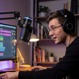 BOYA CastMic G40B trådbaseret spilmikrofon med arm, USB-C - sort