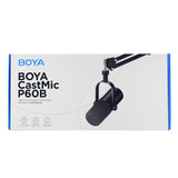 BOYA CastMic P60B studiomikrofon med arm, kablet USB XLR - sort