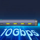Baseus UltraJoy Series USB-A/USB-C hub 4xUSB-A 3.1 1xUSB-C 5V - gray