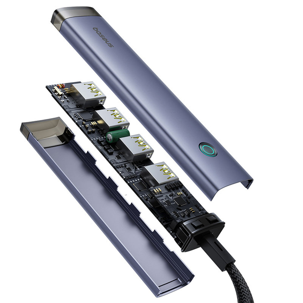 Baseus UltraJoy Series USB-A/USB-C hub 4xUSB-A 3.1 1xUSB-C 5V - gray