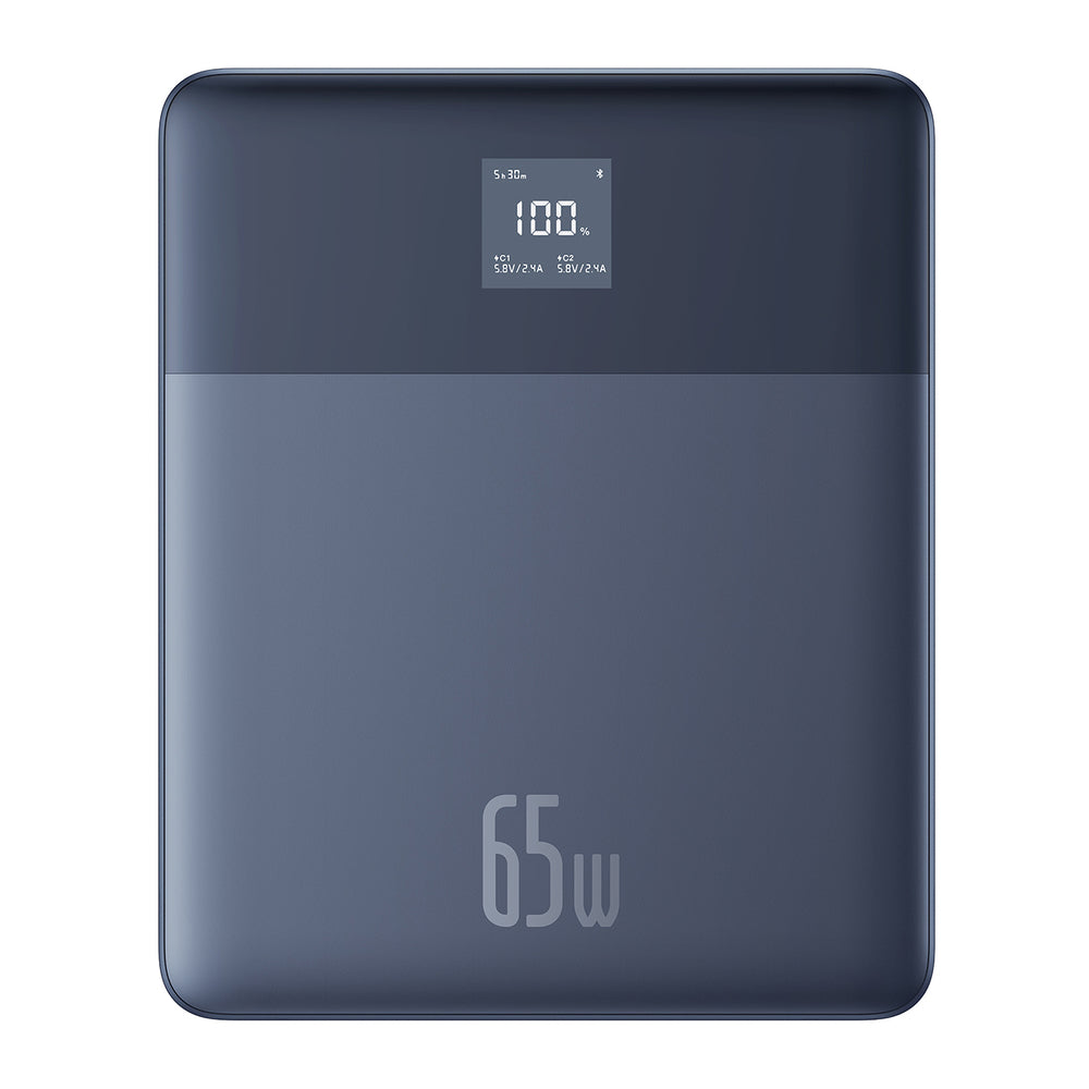 Baseus Blade2 12000mAh 65W Power Bank with Digital Display (with Baseus Mini White Series USB-C - USB-C 100W (20V/5A) 50cm Black Cable) - Blue