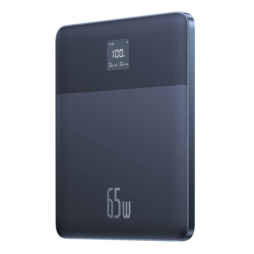 Baseus Blade2 12000mAh 65W Power Bank with Digital Display (with Baseus Mini White Series USB-C - USB-C 100W (20V/5A) 50cm Black Cable) - Blue