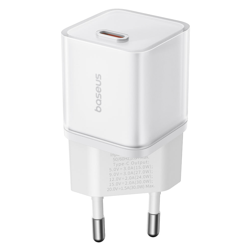 Baseus GaN5S 30W EU USB-C Wall Charger - White