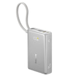 Baseus PicoGo 10000mAh 45W Powerbank with Digital Display and Built-in USB-C Cable - Titanium
