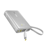 Baseus PicoGo 10000mAh 45W Powerbank with Digital Display and Built-in USB-C Cable - Titanium