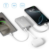Baseus PicoGo 10000mAh 45W Powerbank with Digital Display and Built-in USB-C Cable - Titanium
