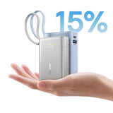 Baseus PicoGo 10000mAh 45W Powerbank with Digital Display and Built-in USB-C Cable - Titanium