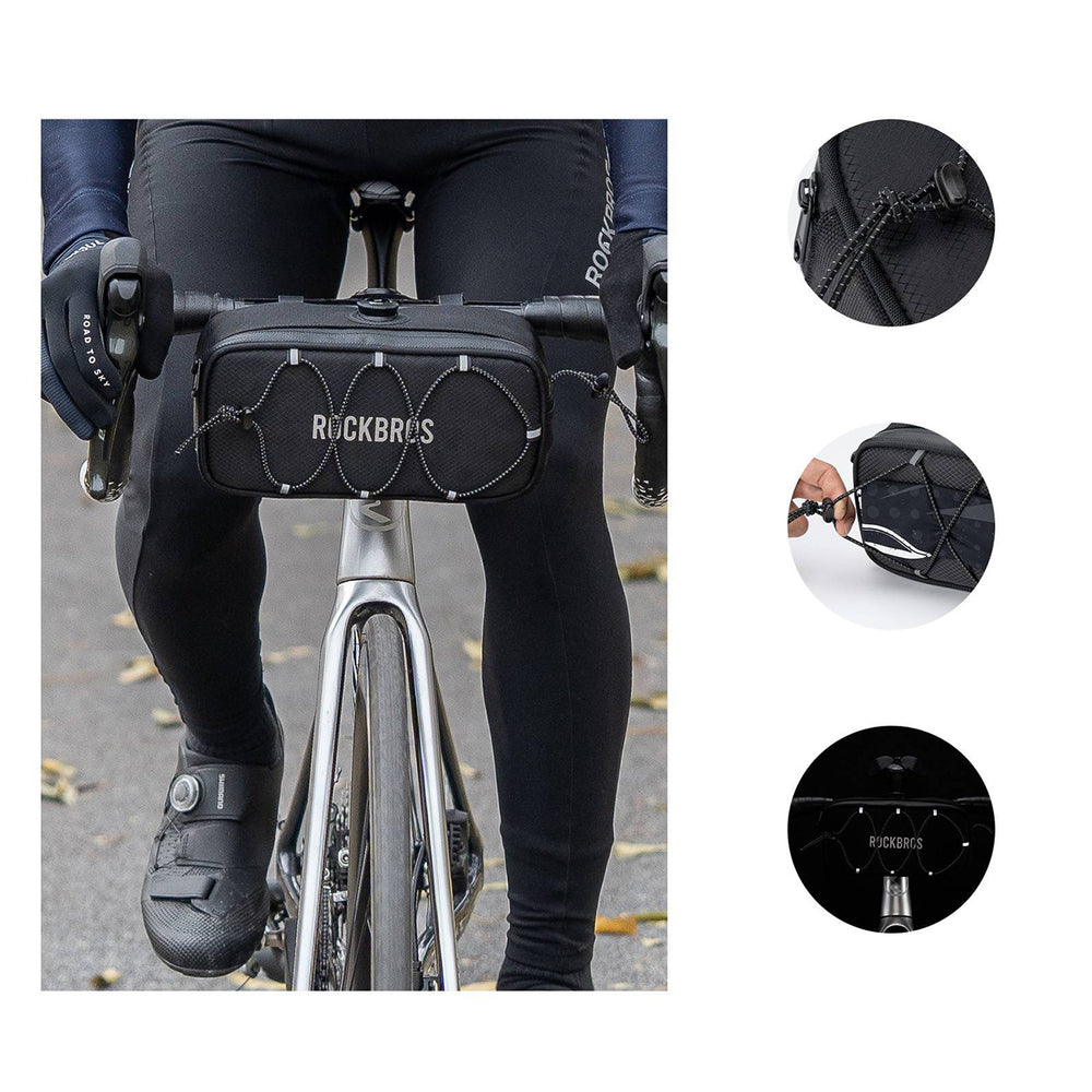 Rockbros TL001 ROAD TO SKY 1.9L Waterproof Handlebar Bike Bag - Black