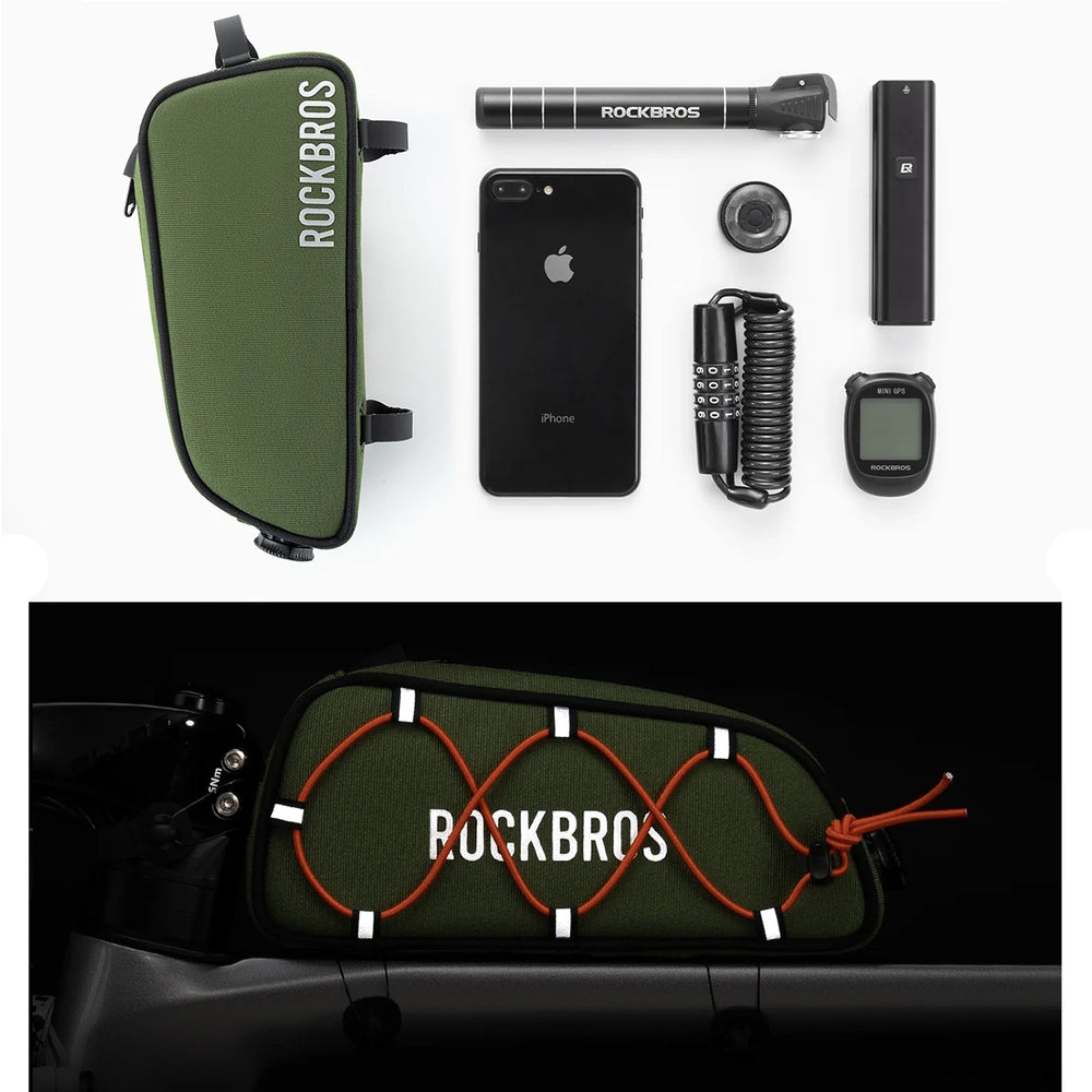 Rockbros TL004 ROAD TO SKY 0.7 l waterproof frame bag - green