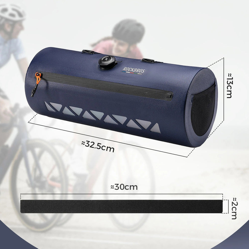Rockbros AS-144 ROAD TO SKY handlebar bicycle bag, waterproof, 4 l - blue