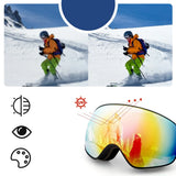 Rockbros SP284 Kids Ski Goggles Anti-Fog with UV Filter Gray Lens with Pink Mirror - White