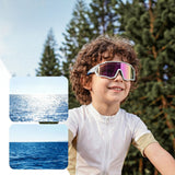 Rockbros SP383 Shining Warrior Cycling Glasses - Matte White Frame, Polarized Red Lenses