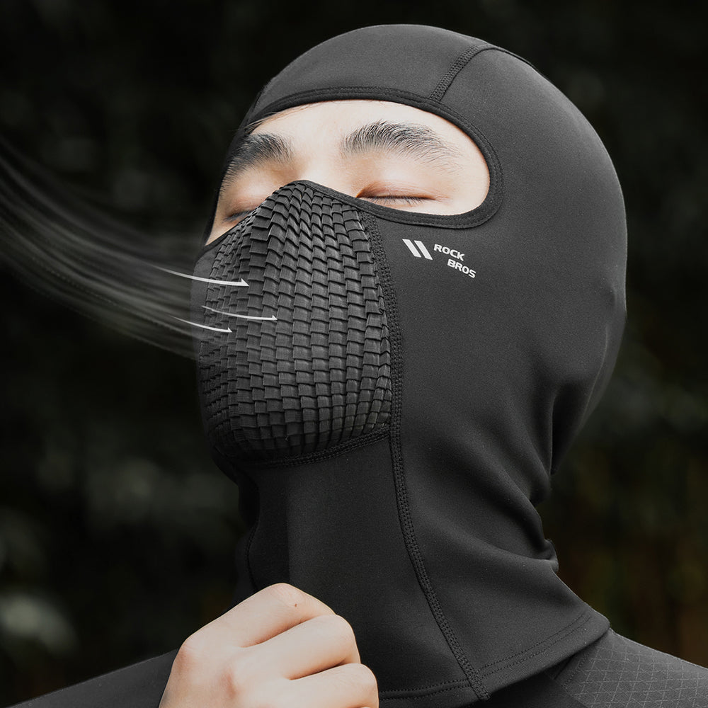 Rockbros LF25699 Fleece Bicycle Balaclava - Black