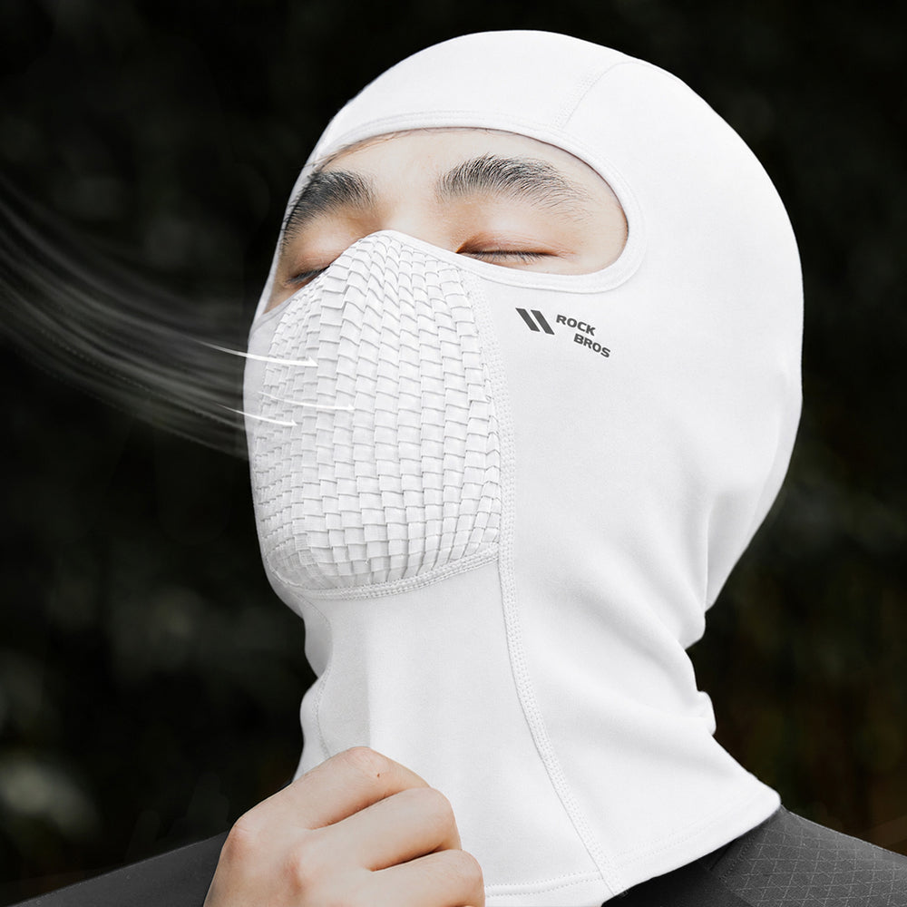 Rockbros LF25699 fleece cycling balaclava - white
