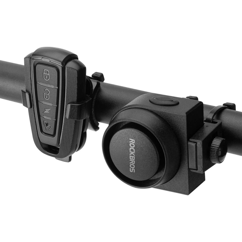 Rockbros A2 Bicycle Bell with 115 dB Alarm and USB-C Remote Control - Black