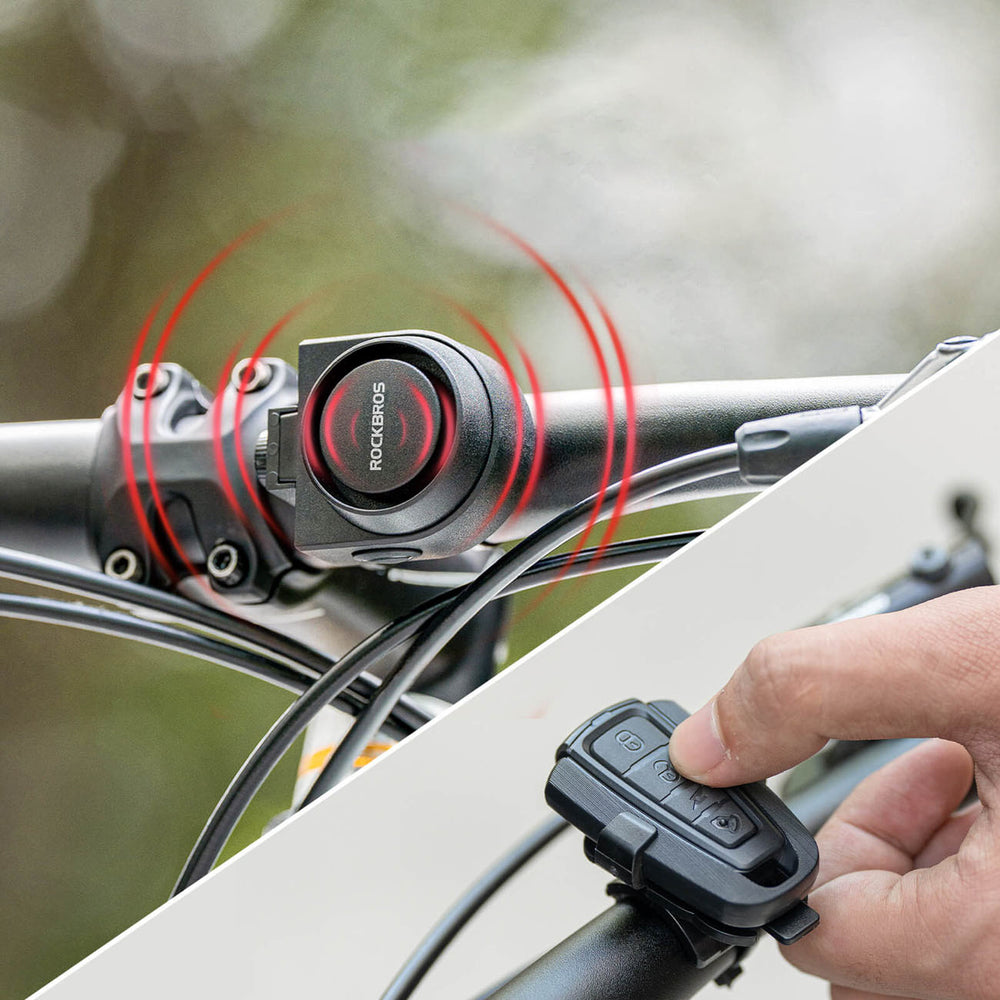 Rockbros A2 Bicycle Bell with 115 dB Alarm and USB-C Remote Control - Black