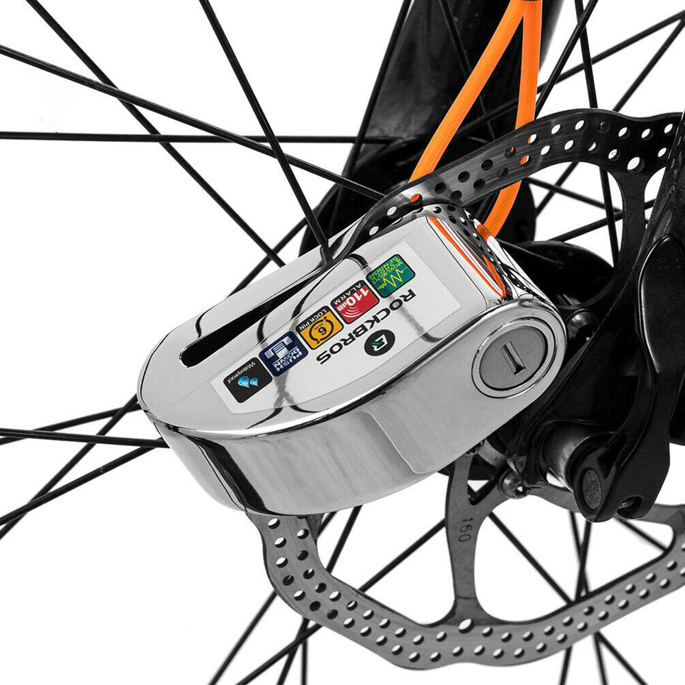 Rockbros LBAYG8308 Bike Lock with Alarm and Disc Lock - Orange