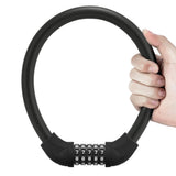 Rockbros RKS870-BK bicycle lock with code, steel cable, 85 cm - black