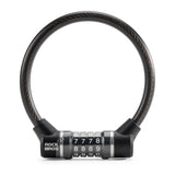 Rockbros 87639-4 bicycle lock with code and steel cable - black