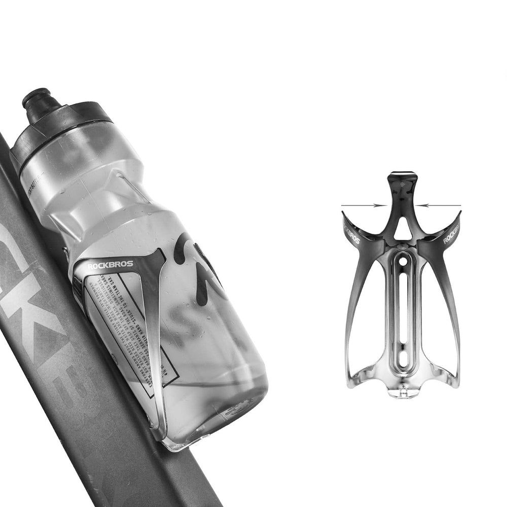 Rockbros RKL02 Aluminum Bottle Cage - Black and Silver