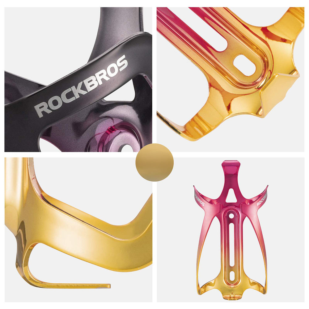 Rockbros RKL02 Aluminum Bottle Cage - Red and Gold