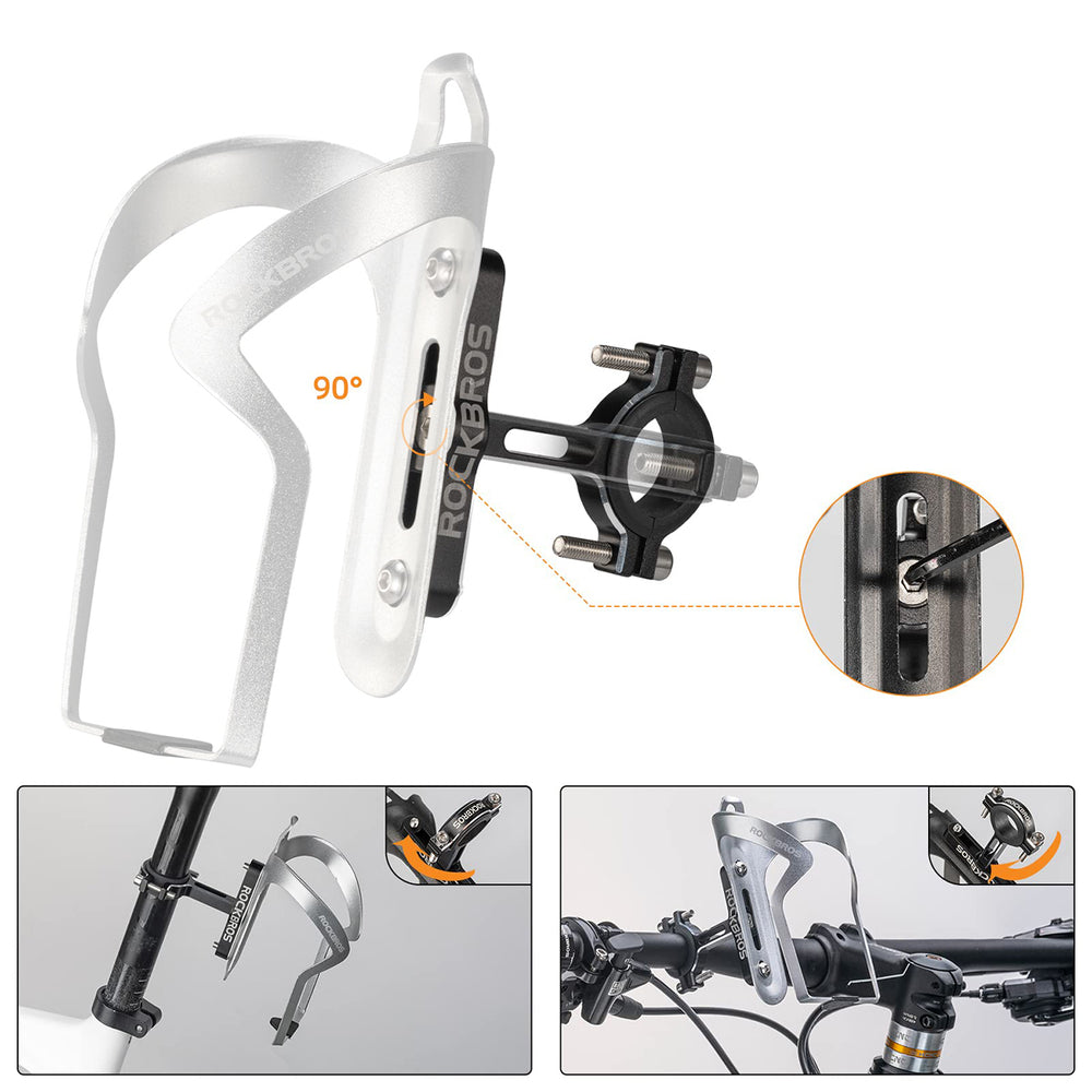 Rockbros KS-416 Adjustable Aluminum Bottle Cage Adapter - Black