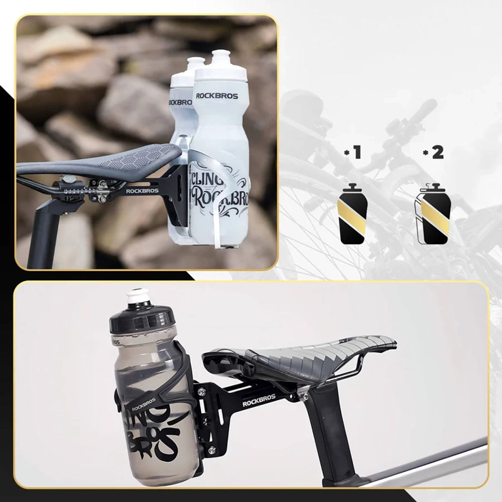 Rockbros 31210003001 Bottle Cage Adapter for Aluminum Saddle - Black