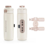 Rockbros S550H-1 700 ml Thermal Bottle with Magnetic Holder and Mounting Strap - Beige