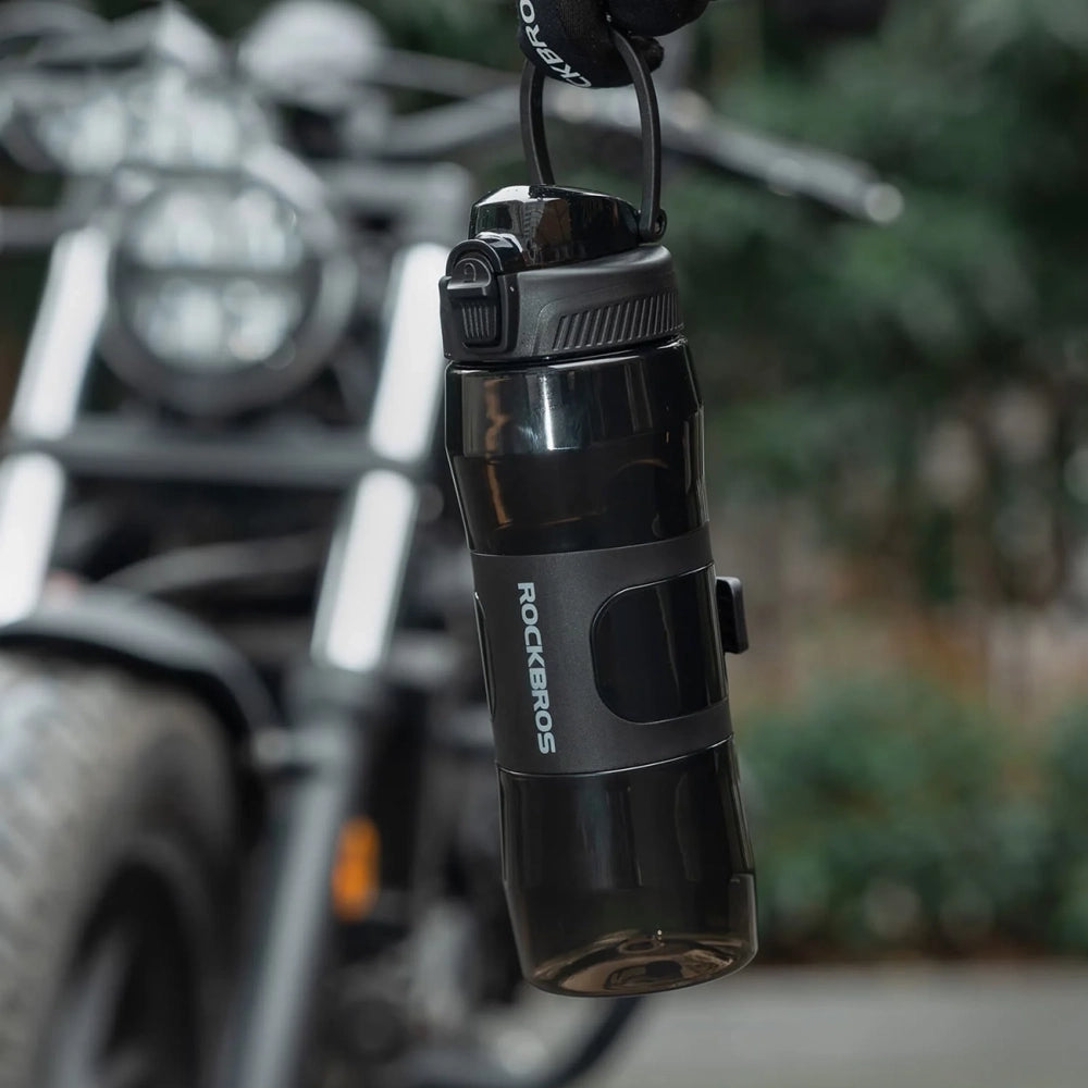 Rockbros S550H-1 700 ml Thermal Bottle with Magnetic Holder and Mounting Strap - Black