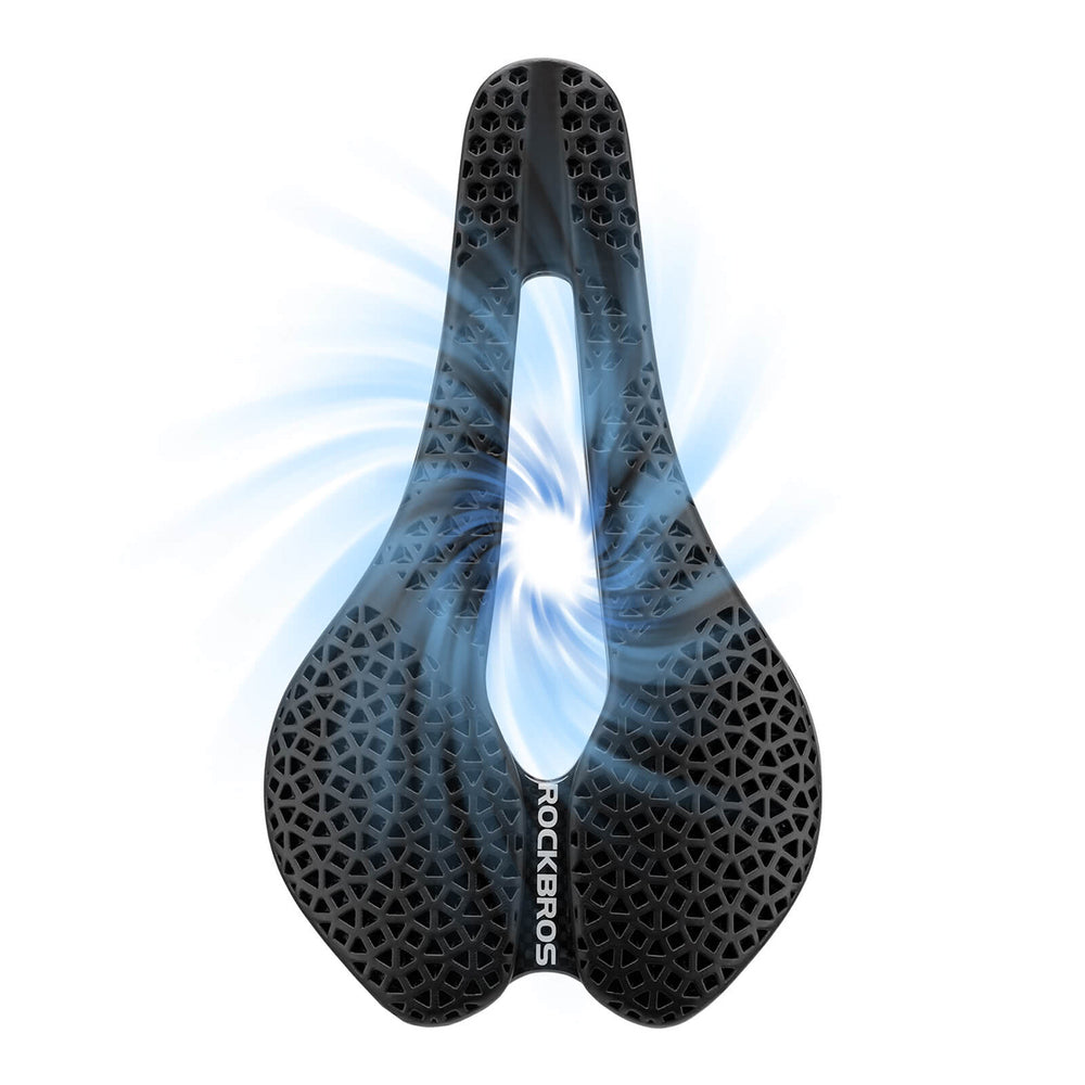 Rockbros LF0214 Anatomical 3D Waterproof Bicycle Saddle - Black